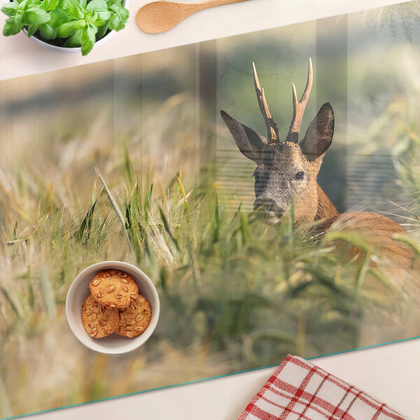 Deska kuchenna szklana z motywem jelenka na łące