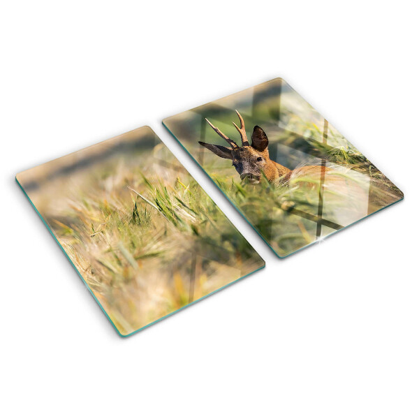 Deska kuchenna szklana z motywem jelenka na łące