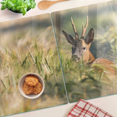 Deska kuchenna szklana z motywem jelenka na łące