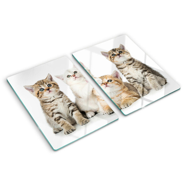 Szklana deska do krojenia z nadrukiem przedstawiającym stado kotków