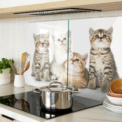 Szklana deska do krojenia z nadrukiem przedstawiającym stado kotków