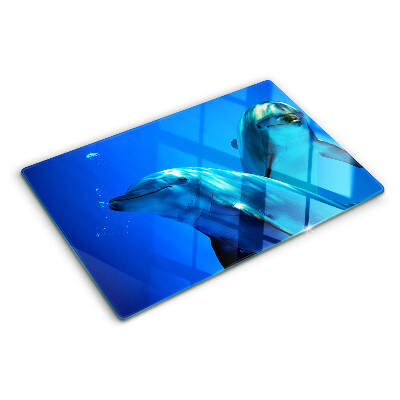 Szklana deska do krojenia z nadrukiem delfinów w wodzie