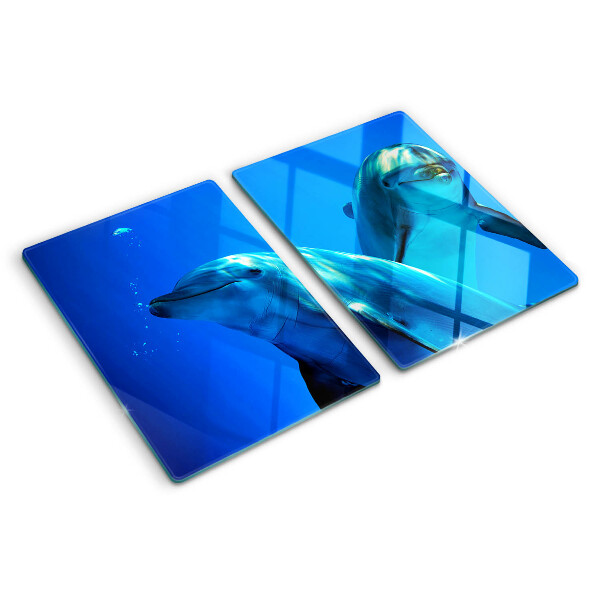 Szklana deska do krojenia z nadrukiem delfinów w wodzie