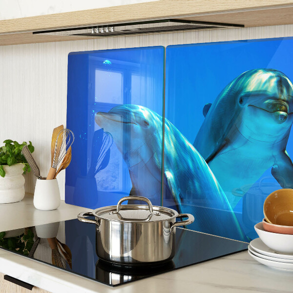 Szklana deska do krojenia z nadrukiem delfinów w wodzie