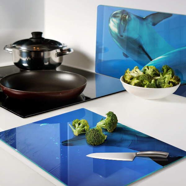 Szklana deska do krojenia z nadrukiem delfinów w wodzie