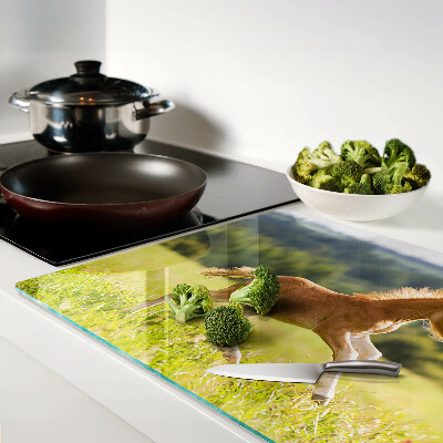 Szklana deska do krojenia z nadrukiem przedstawiającym źrebię na łące