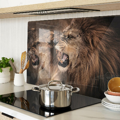 Deska kuchenna szklana z motywem ryczących lwów