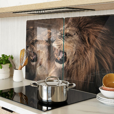 Deska kuchenna szklana z motywem ryczących lwów