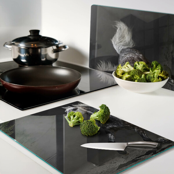 Deska kuchenna szklana z nadrukiem łaciatego konia w biegu