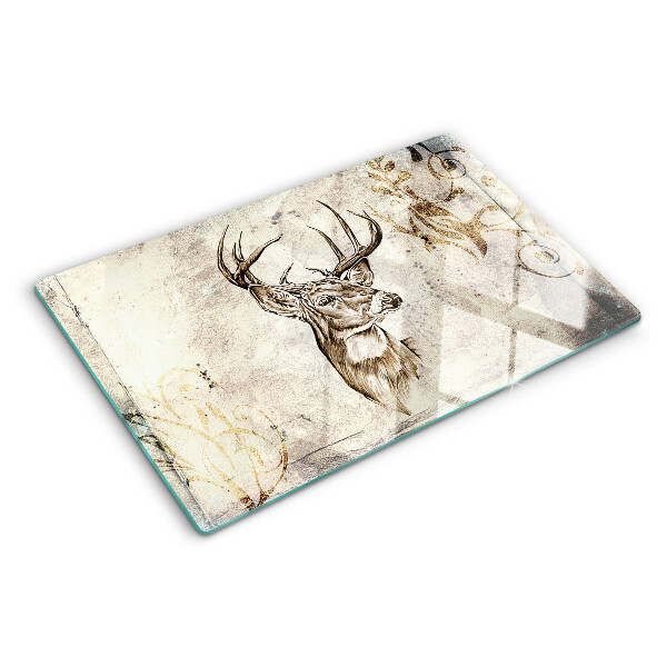 Deska kuchenna szklana z motywem jelenia z porożem