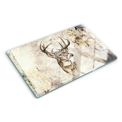 Deska kuchenna szklana z motywem jelenia z porożem