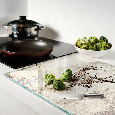 Deska kuchenna szklana z motywem jelenia z porożem