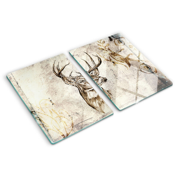 Deska kuchenna szklana z motywem jelenia z porożem