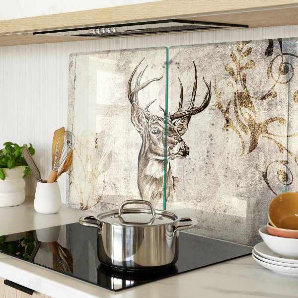 Deska kuchenna szklana z motywem jelenia z porożem