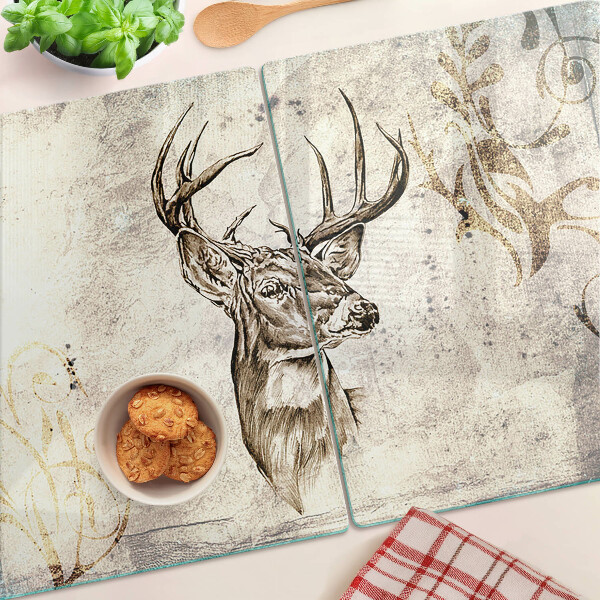 Deska kuchenna szklana z motywem jelenia z porożem