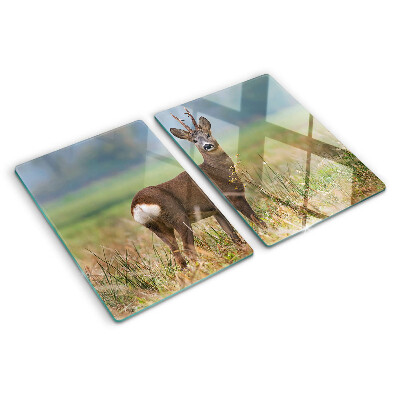 Szklana deska do krojenia z grafiką sarny w naturalnym środowisku