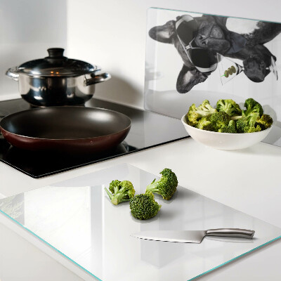 Szklana deska kuchenna z nadrukiem przedstawiającym psa w okularach przeciwsłonecznych