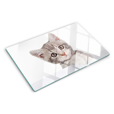 Szklana deska do krojenia z obrazkiem kotka z dużymi oczami