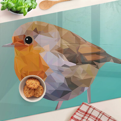 Szklana deska do krojenia z motywem ptaka w stylu low poly