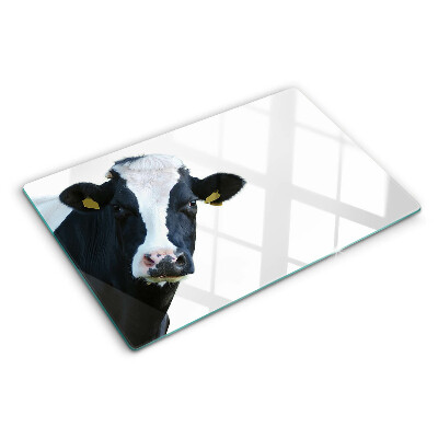 Szklana deska kuchenna z motywem ciekawej krowy