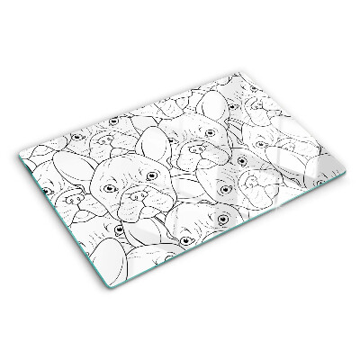 Szklana deska kuchenna z nadrukiem przedstawiającym psy rasy buldog francuski