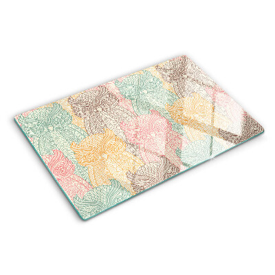 Szklana deska do krojenia z motywem kwiatów i ptaków