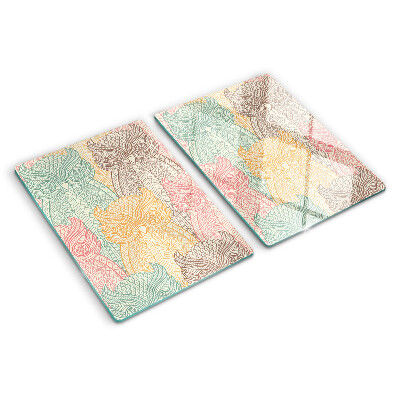 Szklana deska do krojenia z motywem kwiatów i ptaków