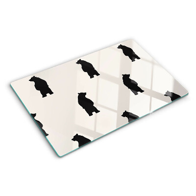 Szklana deska do krojenia z nadrukiem sylwetek niedźwiedzi