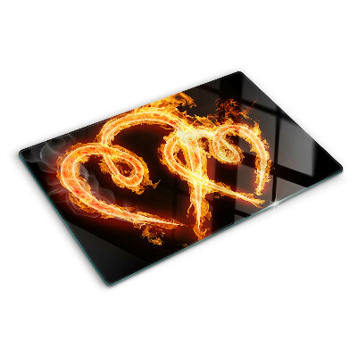 Deska kuchenna szklana z motywem płonącego serca