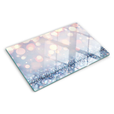 Szklana deska do krojenia z motywem błyszczących świateł i diamentowego akcentu