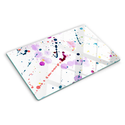 Szklana deska do krojenia z motywem plam farby w stylu abstrakcyjnym