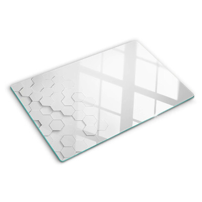 Deska kuchenna szklana z motywem sześciokątów w odcieniach szarości