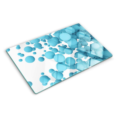 Deska kuchenna szklana z motywem bąbelków w odcieniach niebieskiego