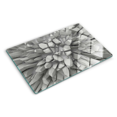 Szklana deska kuchenna z kryształowym wzorem w odcieniach szarości