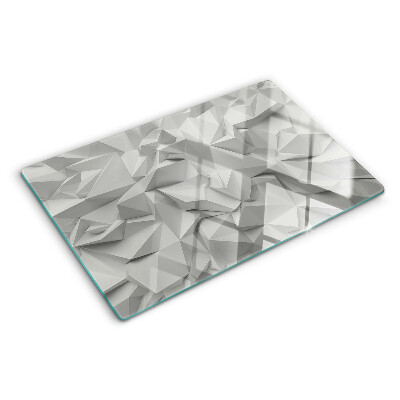 Szklana deska kuchenna z abstrakcyjnym wzorem 3D w odcieniach szarości