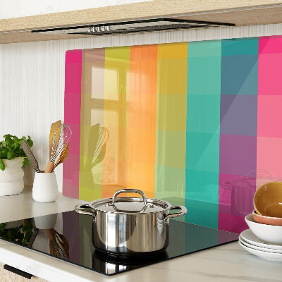 Szklana deska kuchenna z kolorowym geometrycznym wzorem z gradientem