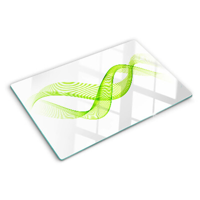 Szklana deska do krojenia z motywem fal w odcieniach zieleni