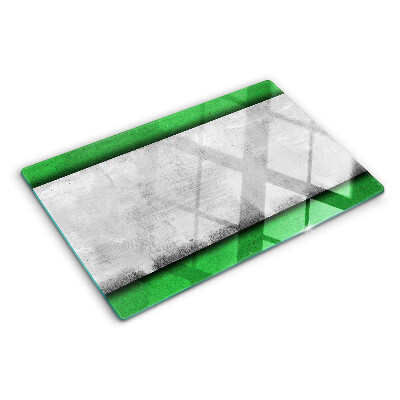 Szklana deska do krojenia z wzorem zielono-szarych kresek