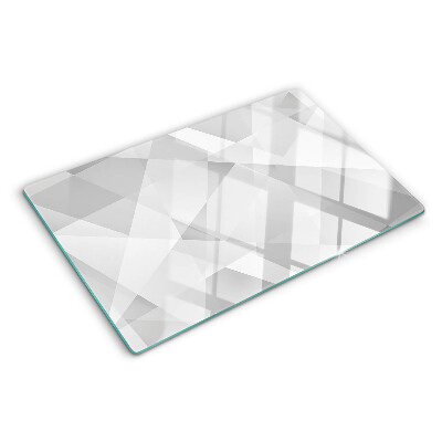 Szklana deska kuchenna z motywem geometrycznym w odcieniach szarości