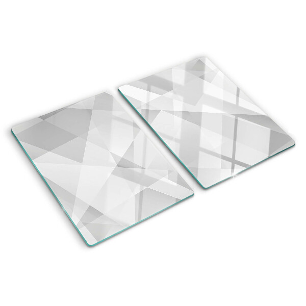 Szklana deska kuchenna z motywem geometrycznym w odcieniach szarości