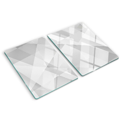 Szklana deska kuchenna z motywem geometrycznym w odcieniach szarości