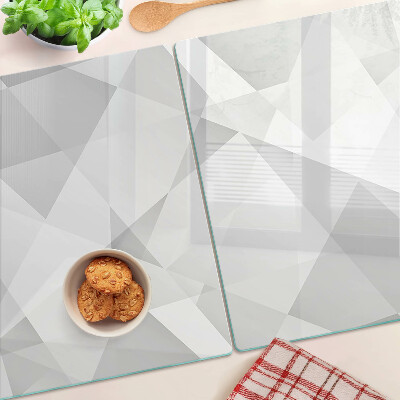 Szklana deska kuchenna z motywem geometrycznym w odcieniach szarości