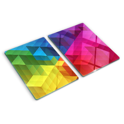 Szklana deska do krojenia Kolorowa geometria w trójkątach