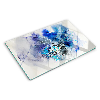 Szklana deska kuchenna z abstrakcyjnym niebieskim wzorem