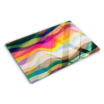 Deska kuchenna szklana z abstrakcyjnym wzorem fal kolorów