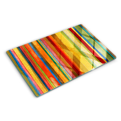 Szklana deska kuchenna z kolorowym pasem abstrakcyjnym