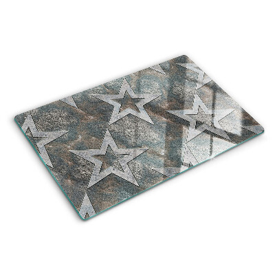 Deska kuchenna szklana z motywem gwiazd na tle tekstury