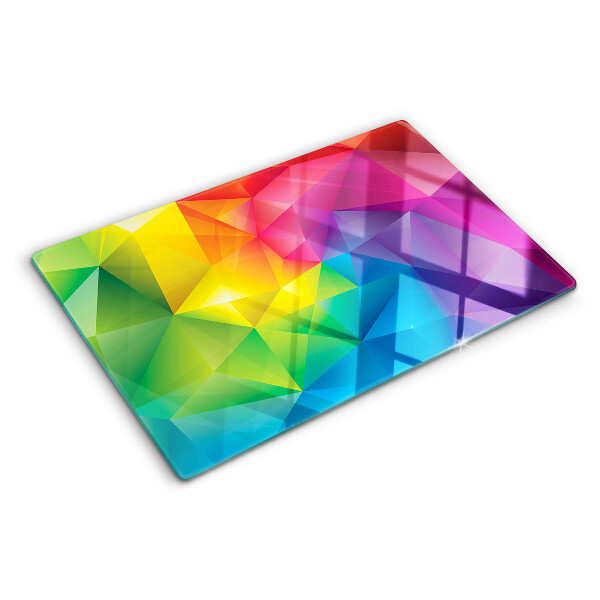 Szklana deska do krojenia Kolorowa geometria w odcieniach tęczy