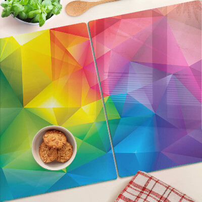 Szklana deska do krojenia Kolorowa geometria w odcieniach tęczy