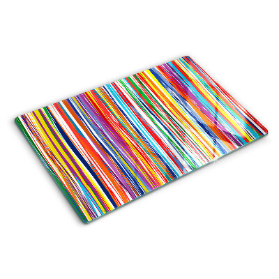 Deska kuchenna szklana z kolorowymi paskami w różnych odcieniach